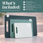 COOK WITH COLOR Non-Slip Cutting Board Set – Kitchen Essentials with Easy Grip - Image 2