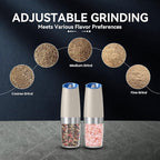 UNNEES Gravity Electric Salt and Pepper Grinder set of 2, Automatic Salt And - Image 3