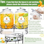 Honeydak 2 Pack 4 Gallon Glass Beverage Dispenser - Image 3