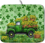 Holiday Truck Drying Dish Mat Green Lovely Clovers Decoration Cloth Dish Drain by Giwawa