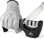 Knife Sharpener with Angle Guide, Adjustable Edge, 3-Stage Coarse–Sharpen–Fine by Addyno