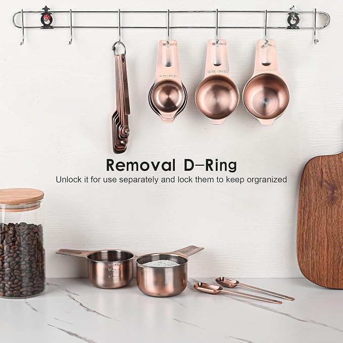 Copper Measuring Cups Set 7, Metric & US Stainless Steel Measuring Cups - Image 6