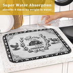 Farm Animal Dish Drying Mat 16x18 Inch Welcome to Our Farmhouse Microfiber Dish - Image 7