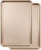 Wildone 2 Pack Half Sheet Baking Pans, Honeycomb Embossed Nonstick Baking Sheet by Wildone
