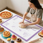 Non Stick Silicone Pastry Mat for Dough Rolling, Silicone Baking Mat for Bread by Bredominant