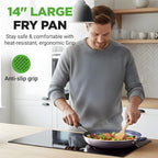 NutriChef 14" Fry Pan With Lid - Image 7