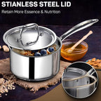 Ciwete 2 Quart Sauce Pan with Lid, Tri Ply Stainless Steel Saucepan 2 Qt with - Image 5