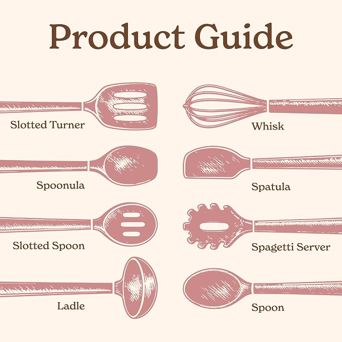 Country Kitchen Non Stick Silicone Utensil Set - Image 3