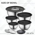 AVADOR Premium Brushed Stainless Steel Mixing Bowls Sets, Space Saving - Image 4