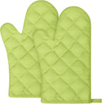 AUAUY Green Oven Mitts, 1 Pair Kitchen Mittens, 392°F Heat Resistant Oven by AUAUY