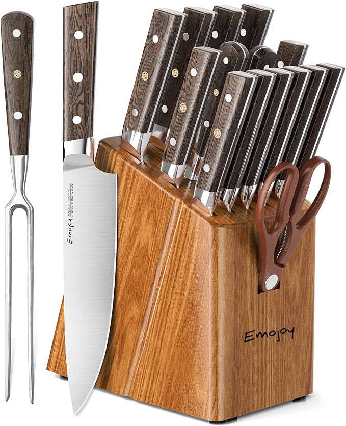 Knife Set, Emojoy 16-Piece Kitchen Knife Set by EMOJOY