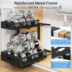 Under Sink Organizer, 2 Pack 2 Tier Pull Out Under Cabinet Organizer Shelf - Image 7