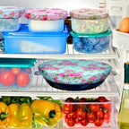 Patelai 10 Pcs Bowl Covers Reusable in 5 Size Stretch Cloth Fabric Elastic Food - Image 5