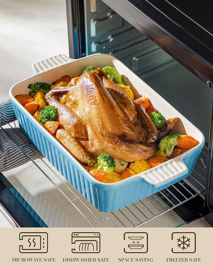 MALACASA 4.4 QT Baking Dish, 9x13 Large Casserole Dish - Image 4