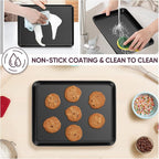 E-far Baking Sheet Set of 2, 12.5" x 9.5" x 1" Cookie Sheet Pan - Image 5