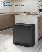 GarveeHome 2 x 10.6 gal Double Kitchen Trash Can, Stainless Steel Large Trash - Image 2
