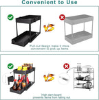 MEAFBIRD 2 Pack Under Sink Organizer, 2 Tier Bathroom Cabinet Organizer - Image 4