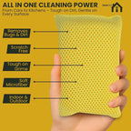 Iconikal 6-Pack Bug Scrubber Sponge 5.9x3.5-Inch Yellow Microfiber Large Car - Image 3