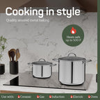 Stainless Steel Stockpot with Tempered Glass Lid 12 Quart, Durable 18/0 - Image 3