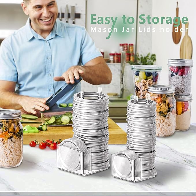 Mason Jar Lid Storage Organizer, Space-Saving Holder - Image 4