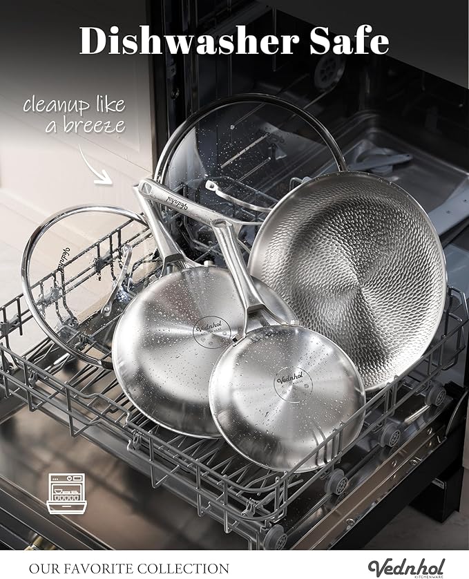 Titanium Pans set, 8+10+12Inch Pure Titanium Hammered Pro - Image 6