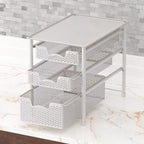 Simple Houseware 3 Tier White Alloy Steel Sliding Basket Organizer Drawer - Image 6