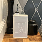 Fox Run White Ceramic Oil Can, 17 oz/500 ML Olive Oil Dispenser - Image 2