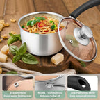 Herogo 2Qt Saucepan with Lid, 18/10 Stainless Steel Sauce Pan Pot, 2 Quart - Image 4