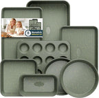 8-Piece Nonstick Bakeware Set, Stackable Oven Pan Set Includes Baking Sheet by SlowSLog