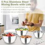 TeamFar Mixing Bowls, Stainless Steel Salad Serving Bowl - Image 6
