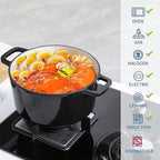 Velaze 6 QT Enameled Cast Iron Dutch Oven, Dual Handles Dutch Oven Pot - Image 2