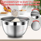 DUTZUN Mixing Bowls with Strainer, Mixing Bowl with Lids Set, Stainless Steel - Image 6