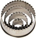 Ateco Fluted Edge Round Cutters in Graduated Sizes, Stainless Steel by Ateco