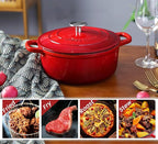 EDGING CASTING Enameled Cast Iron Dutch Oven, 5.5 Quart, Round Dutch Ovens Pot - Image 7