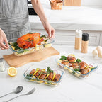 High Borosilicate Glass Baking Tray 3-Piece Set, 2.3 Quarts+1.6 Quarts+1.0 - Image 7