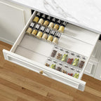 AMBIRD Spice Drawer Organizer, 4 Tier-2 Set Clear Spice Rack Tray Expandable by AMBIRD