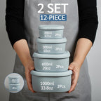 ISSEVE 12Pcs/Set Nesting Silicone Food Storage Containers - Image 2
