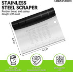 Urbanstrive Bench Scraper for Baking, Stainless Steel Dough Cutter and Scraper - Image 2