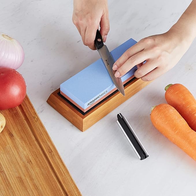 Amazon Basics Dual Sided Whetstone Knife Sharpening Stone 400/1000 Grit - Image 5