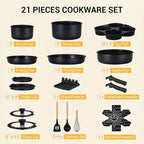 Ammeloo 21-Piece Ceramic Pots and Pans Set Non Stick - Image 9