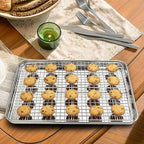 Baking Sheet with Rack Set, Wildone Stainless Steel Cookie Sheet Baking Pan - Image 6