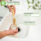 Tieralia Bamboo Dish Brush Gift Set – 5-Piece Kitchen Cleaning Set - Image 2