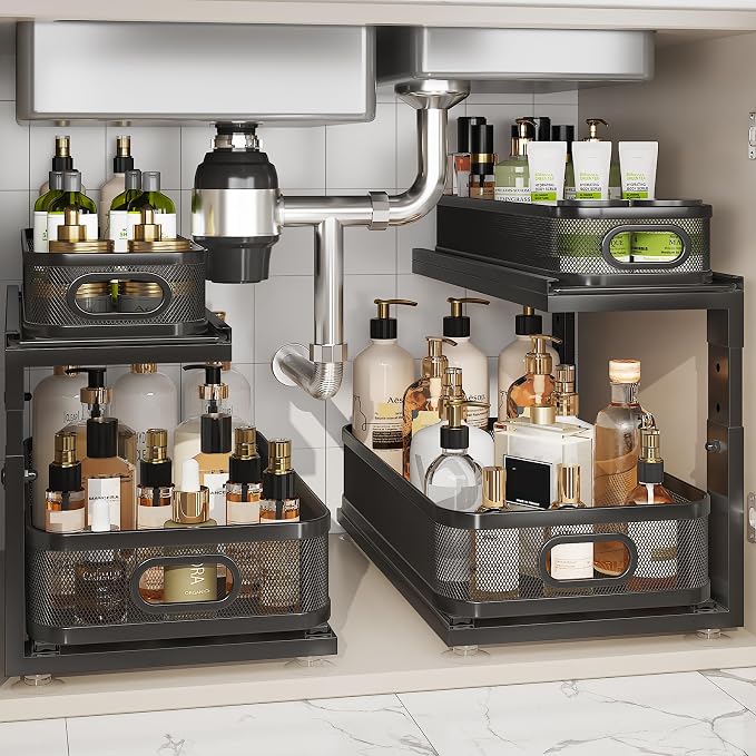 2 Pack 18.5IN-Depth Under Sink Organizer by Corbyles