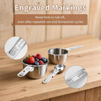 Measuring Cups and Spoons Set, Stainless Steel Measuring，4 Spoons, 4 Cups - Image 6