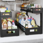 2 Pack 20.47IN Depth Under Sink Storage Organizer, Large 2-Tier Elegant Mesh by UnderSinkOrganizer