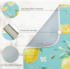 Sanwarm Absorbent Dish Drying Mat, Watercolor Lemons Yellow Fruit Lime - Image 3