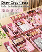 KEMETHY 25 PCS Plastic Drawer Organizers Set, 4 Sizes Vanity Organizer - Image 6