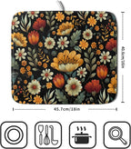 Vintage Boho Floral Dish Drying Mat - Image 2