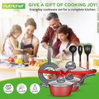 NutriChef 12-Piece Nonstick Kitchen Cookware Set-PTFE/PFOA/PFOS-Free Heat - Image 7