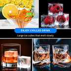 Large Ice Cube Tray for Whiskey 3 Pack, HANCELANT Big Silicone Square Ice Cube - Image 7